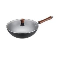SUPOR Uncoated Iron Wok with Hammered Design, 30cm