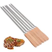 6Pcs BBQ Skewers Professional Grilling BBQ Skewer 340 Stainless Steel BBQ Long Skewers Outdoor BBQ Tools