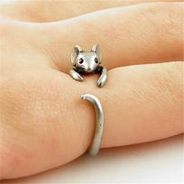 Huitan Vintage Mouse Animal Finger Ring for Women Antique Silver Color Gothic Girls Knuckle Rings Fancy Gift 2026 Hot Jewelry resizable