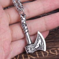Vilko ir varno slavų amuletas talismanai 316L nerūdijantis plienas, niekada neišblunkantis Odino kirvio karoliai ir pakabukas skandinavų vikingų papuošalai Steel chain & pendant
