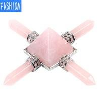 Natūralūs krištoliniai papuošalai Energijos generavimo piramidė Milteliai Crystal White Crystal Crystal Obsidian Ametistas Feng Shui Objektai Rose-Quartz