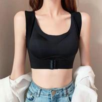 Sports Underwear Women's Correction Hunchback Shapewear No Steel Ring Fitness Bra Gather and Close Breasts Seamless Bra Cross Strap Vest Yoga Tank Top XXL juoda