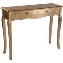Auksinės patinuotos medinės konsolės Sion - VERSA - Įėjimo baldas - 2 stalčiai - Elegancija - Stilius
