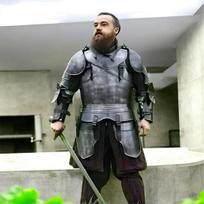 Viduramžių riterio pusiau šarvai LARP SCA Cosplay Gotikiniai juodi šarvai Renesanso fejerverkai