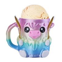 Highland Cow Ice Cream Pint Holder with 2 Spoons Penguin Ice Cream Holder D