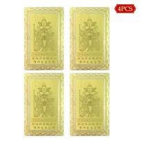 2026 Metų Tai Sui Amuletas Kortelė Feng Šui Malda Auksinė Kortelė Egzorcizmas Apsauga Buda Dovana Amuletas Saugus Pritraukia Turtą ir Lobių 4pcs