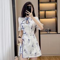 Modernus dviejų dalių cheongsam suknelės komplektas mergaitėms, kinų stiliaus Medium