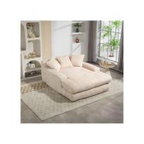Sofa-lova - MUVOE - Modernus - Velvetinis kordurojus - 3 pagalvės - 1 vieta - Smėlio spalvos smėlis