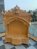 Hand Carved Teak Wood Hindu Temple with LED Lighting 18” X 9” X 24” (l x w x h)