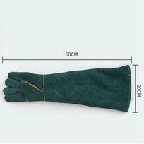 Bite Proof Pet Gloves Non Scratch for Handing Groming Electric Welding Protective Tools Free Size 60cm Dark Green