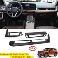 For BMW X1 U11 2023 2024 ABS Carbon Fiber Look Car Dashboard Air Vent Outlet Cover Trim Auto Accessories Carbon Fiber
