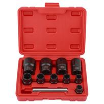 Socket Lug Nut Remover Nut Bolt Extractors Set 11PCS for For impact Driver with 38 Inch Square Drive and 12 Inch Hex Adapter China Mainland
