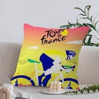 Sportinis Dviratininkų Tour De F-France Pagalvės užvalkalas Pagalvės užvalkalas Dekoratyvinis Pagalvės užvalkalas Spausdintas Pagalvės dėklas Sofai 12x12Inch