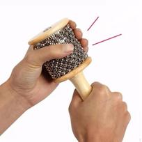 - Wooden Hand Shaker, Portable Percussion Wood Metal Bead Instrument, Musical Dia 6.5cm