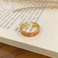 New Chinese Enamel Oil Pattern Ring Light Luxury High Sense Internet Celebrity Foreign Style Versatile Ring