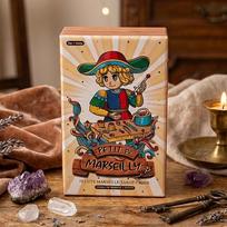 Petit De Marseilly Tarot Deck 12*7cm, 78 Pcs Cute Chibi Marseille Tarot Cards in Rigid Box Double-embossed Cardstock