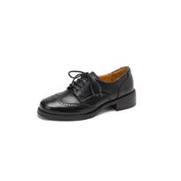 2024 m. moteriški siurbliai, Oksfordai, rudens bateliai, moterims, natūralios odos, „Brogues“, retro, suvarstomi, laisvalaikio, rankų darbo, juodi mergaičių bateliai 34