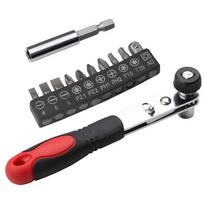 90 Degree Angle Ratchet Wrench Screwdriver Set With 10 Magnetic Bits For  Furniture Bike Repairs Hand Tool