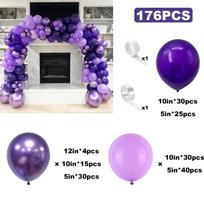 176PCS deep purple latex balloon set suitable for birthday parties, weddings, Valentine's Day party decoration Other