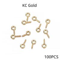 100-200pcs Small Tiny Mini Eye Pins Eyepins Hooks Eyelets Screw Threaded Gold Clasps Hooks Jewelry Findings For Making DIY 4x8mm
