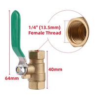1/4 Female Thread Copper Pneumatic Ball Valve Air Compressor Water Switch Garden Lawn Humidification Fogging Joint Fittings 2Pcs