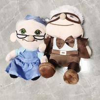 2PCS  Movie UP Carl Plush Toys Grandfather Grandmother Cartoon Stuffed Dolls  Pendant Ally Carl Plushie Toy Kids Birthday Gifts 2pcs