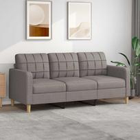 Vidaxl Sofa 3-Osobowa, Kolor Taupe, 180 Cm, Tapicerowana Tkaniną