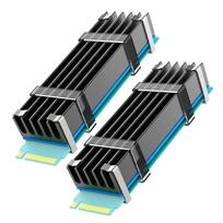GLOTRENDS M.2 Heatsink Kit, suitable for desktop PCs, thermal pad for 2280 M.2 SSDs, aluminum body, 22 x 70 x 10mm (2 pack)