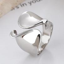 European and American Waves Geometric Distortion Wide Surface Ring Atmospheric Exaggerated Opening Light Luxury Trend Ring Jewelry opening adjustable