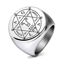 22MM Laser Engraved Slavic Symbol Stainless Steel Ring Size 10