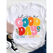 Be Happy It's a Good Day T-Shirt Unisex Casual Short-sleeve Round Neck T-shirt S