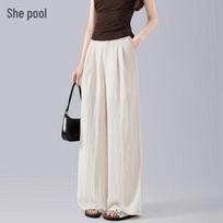 Women's Lyocell Linen Wide-Leg Trousers S