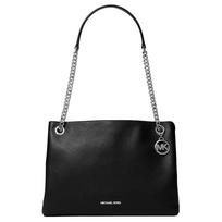 Michael Kors Christina Leather Messenger Bag Women bags Black Silver 35S6S8WM6L-BLACK Basic Set (Bag)