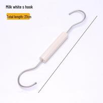 Exclusive White Solid Wood S-Hook Clothing & Hat Display Clip Single