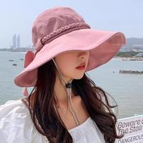 Korean Style Bowknot Fishmen Hat Japanese Wide Brim Sun Hat Spring Women's Sun Hat  Beach