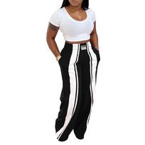 Women's Wide Leg Pants Side Stripe S
