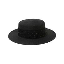 Fashion Korean Style Straw Woven Hat Wide Brim Flat Brim Sunscreen Bucket Hat Sunshade with Rhinestone Women's Sun Hat Hiking
