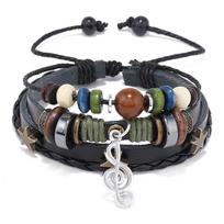 Multi-Layer Beaded Bracelet Musical Note Boho Style Fairy Core Accessories Handmade Aesthetic Design Fairy Grunge Bracelet