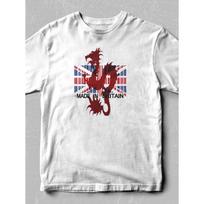 Dean Blunt Zushi marškinėliai Vintažinė Didžioji Britanija Drakono grafika M balta