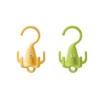 2 Pieces Plastic 360° Rotating Clothes Hook Decorative Space Saving Rotatable Closet Hooks Cartoon Five Claw Hook