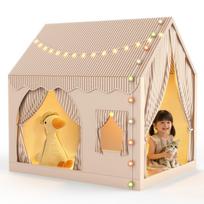 EagleStone Kids Tent for Girls - Indoor Toy Tent with Double Doors, Windows, 2 Light Strips, and Storage Bag - 125cm (W) x 100cm (D) x 130cm (H) -