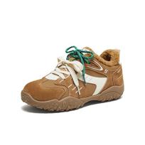 Baistuo Women's Retro Plush-Lined German Trainer Shoes 36