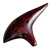 12 Hole Professional Ocarina Stable Intonation Alto C Tone Smokey Fired Ocarinas with Protective Bag Gift for Kid Adult šviesiai ruda spalva