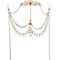 Crown Rhinestone Head Chain Tassel Wedding Headband Elegant Forehead Chain  Wedding