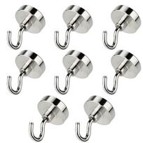 8pcs Strong Magnetic Hook Hold Up To 12kg 5pounds Diameter 20mm Neodymium Magnets Quick Hook For Home Kitchen Workplace Etc 10mm