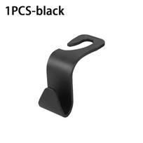 Car Seat Back Hook Hanger Headrest Mount Storage Holder Duarable Bearing Car Back Seat Bag Pouch Clothes Coats Hanging Hooks 1PC-Black
