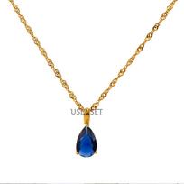 Custom December Birthstone Zirconium Steel Water Drop Pendant
