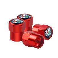 4pcs 3D Metal Wheel Tire Valve Stem Caps Cover Auto Accessories For Alfa Romeo 159 156 Mito Giulia Stelvio Giulietta Tonale TZ3 (red,For Alfa Romeo)