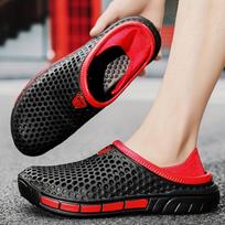 Men's and Women's Summer Sandals Clogs Casual Round Toe Slip on Outdoor Geometric Pattern Anti-slip Beach Hole Shoes Plus 46 47 40