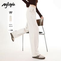 MJ STYLE Women's High-Waisted Wide-Leg Pants L